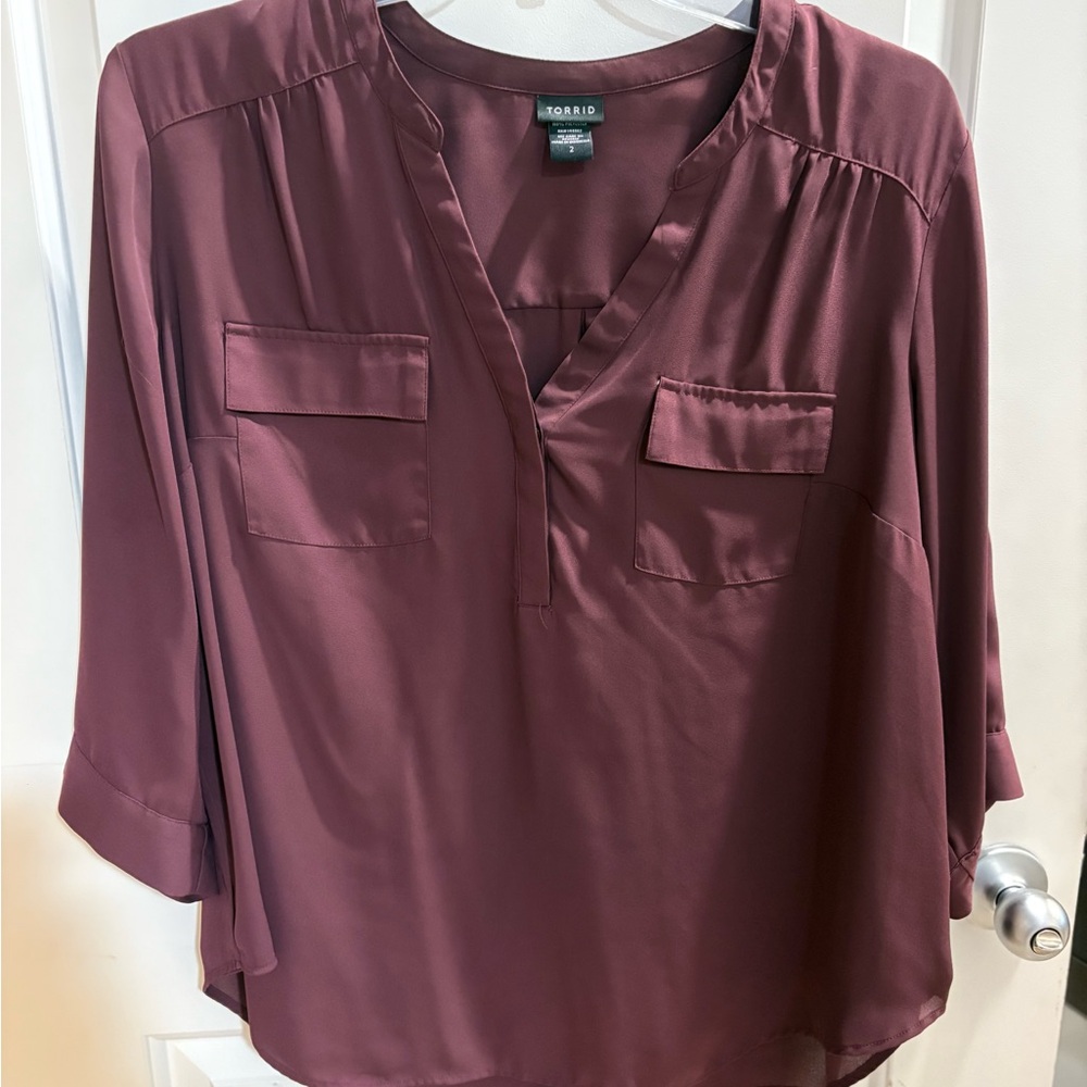Torrid Deep Wine Harper Blouse